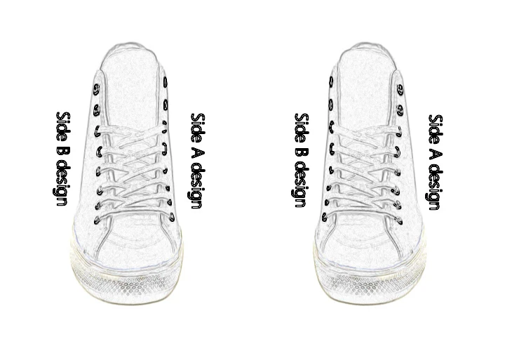 Women's High Top Canvas Shoes (Model E001-1) size chart 2