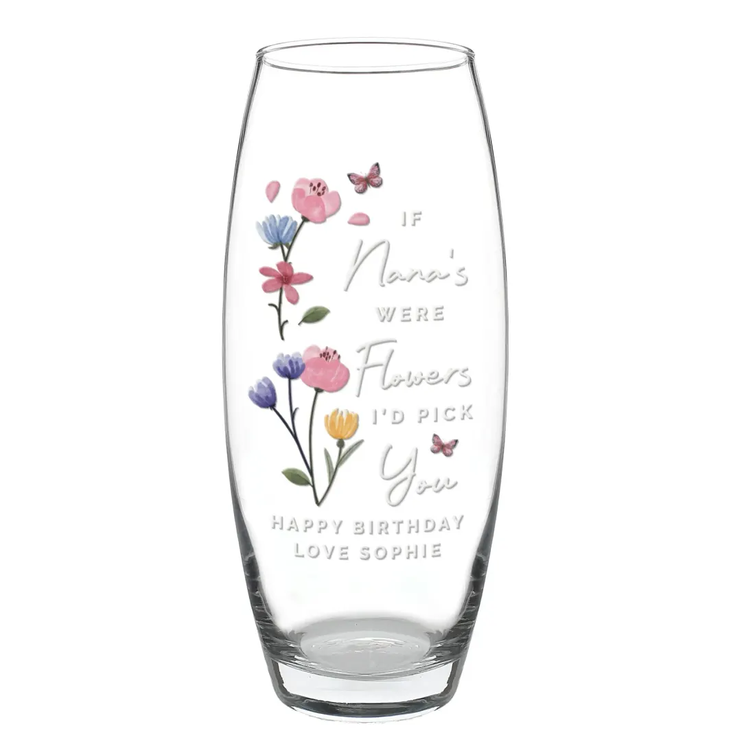 Custom I’d Pick You Bullet Vase, Personalised Floral Glass Vase Gift for Grandma or Mom — photo 5