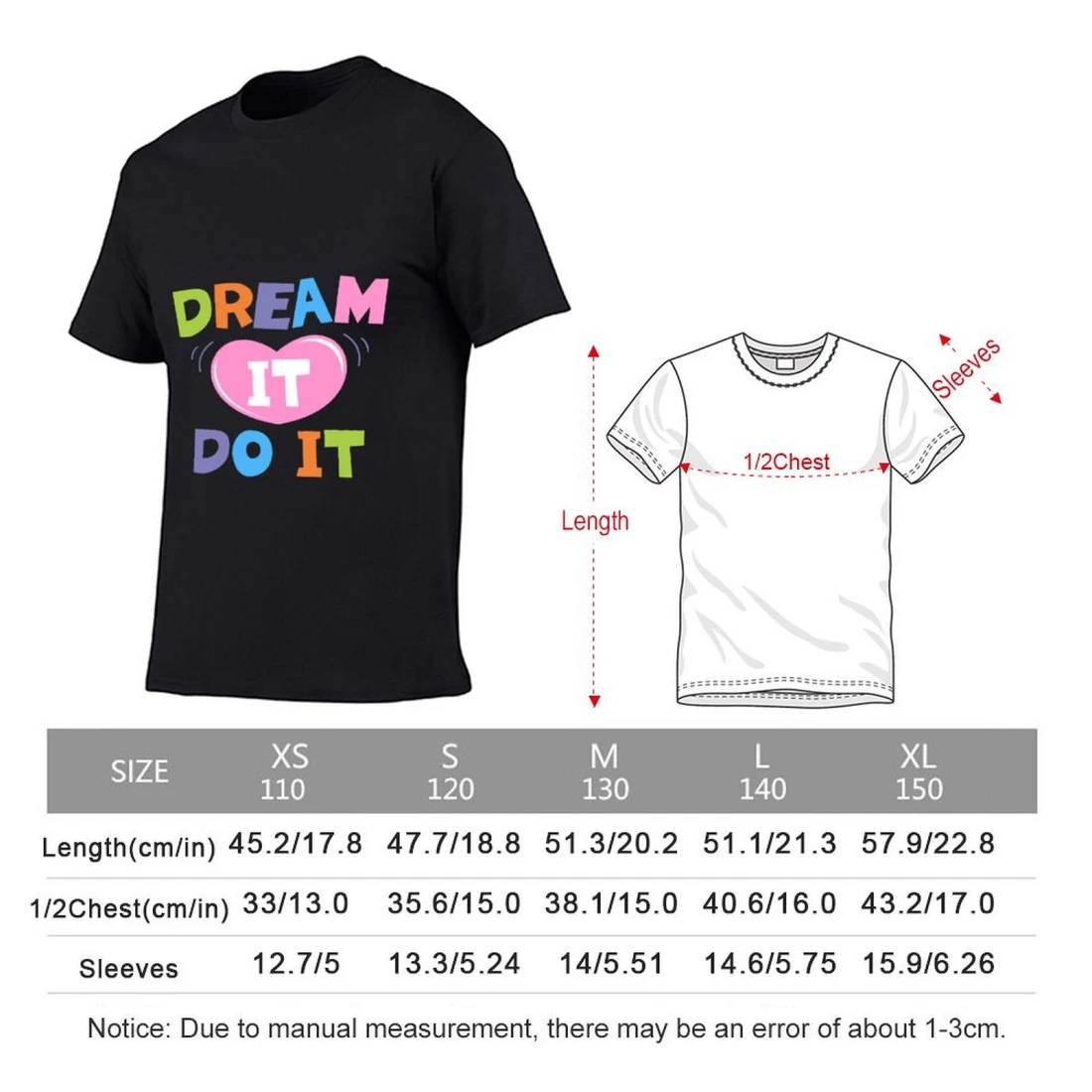 Unisex Kid's T-Shirt size chart