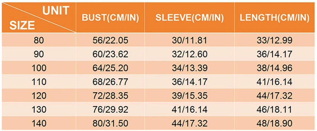 Kids' Drop-Shoulder Crewneck Sweatshirt size chart