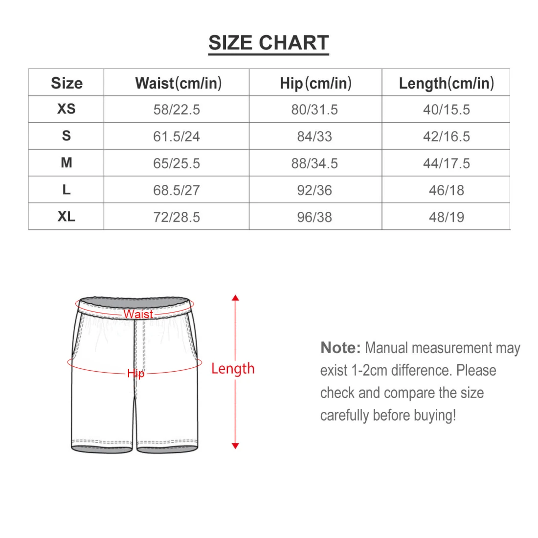 All Over Print Teen's T-shirt Set size chart 2