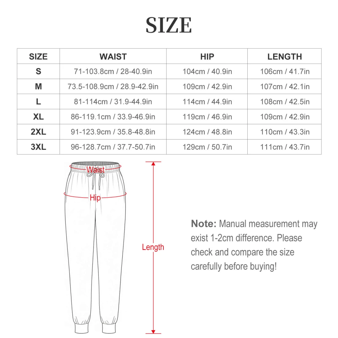 Men's Long Sleeve Henley Collar Pajama Set size chart 2