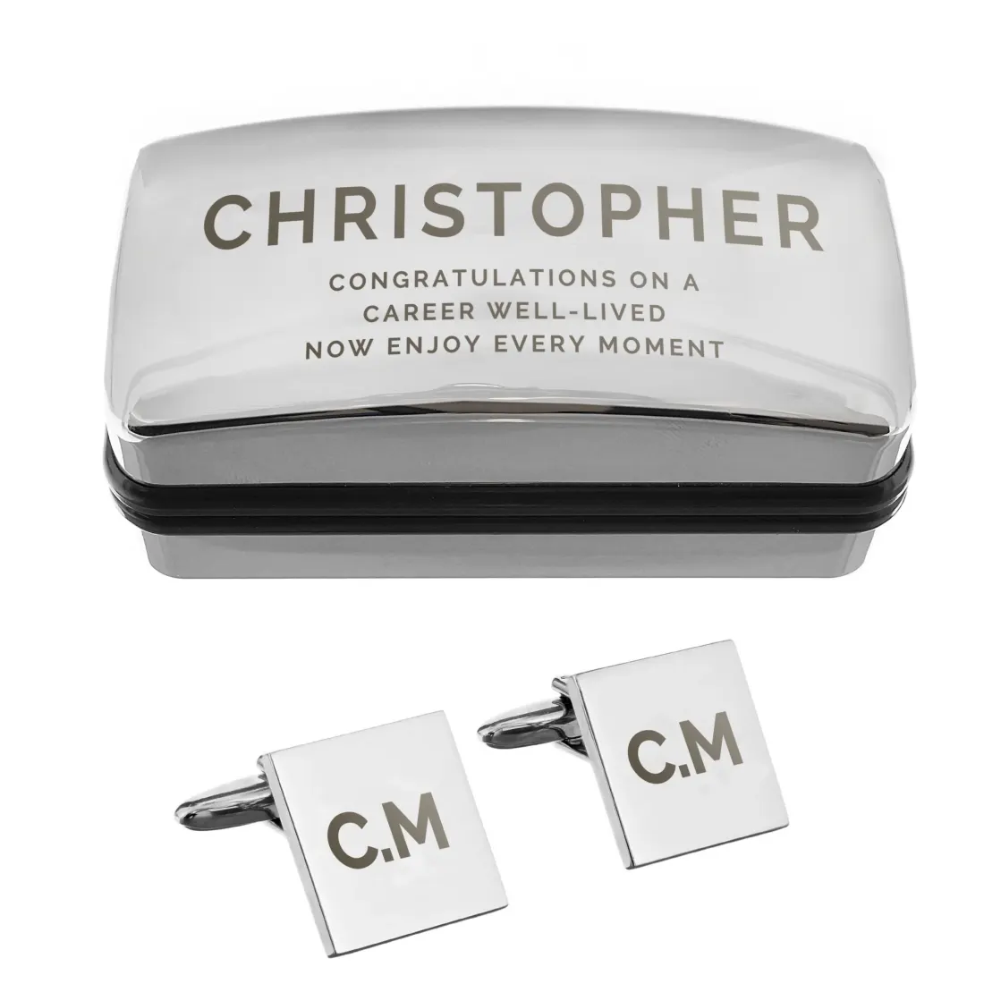 Personalised Engraved Cufflinks Set, Bold Initial Cufflink Box, Groom Wedding Gift, Mens Accessory — photo 6
