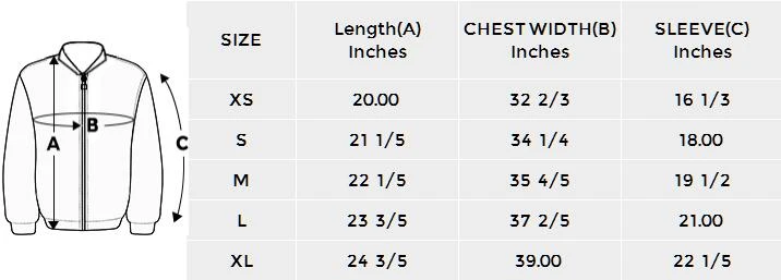 Kid's All Over Print Bomber Jacket(ModelH40) size chart