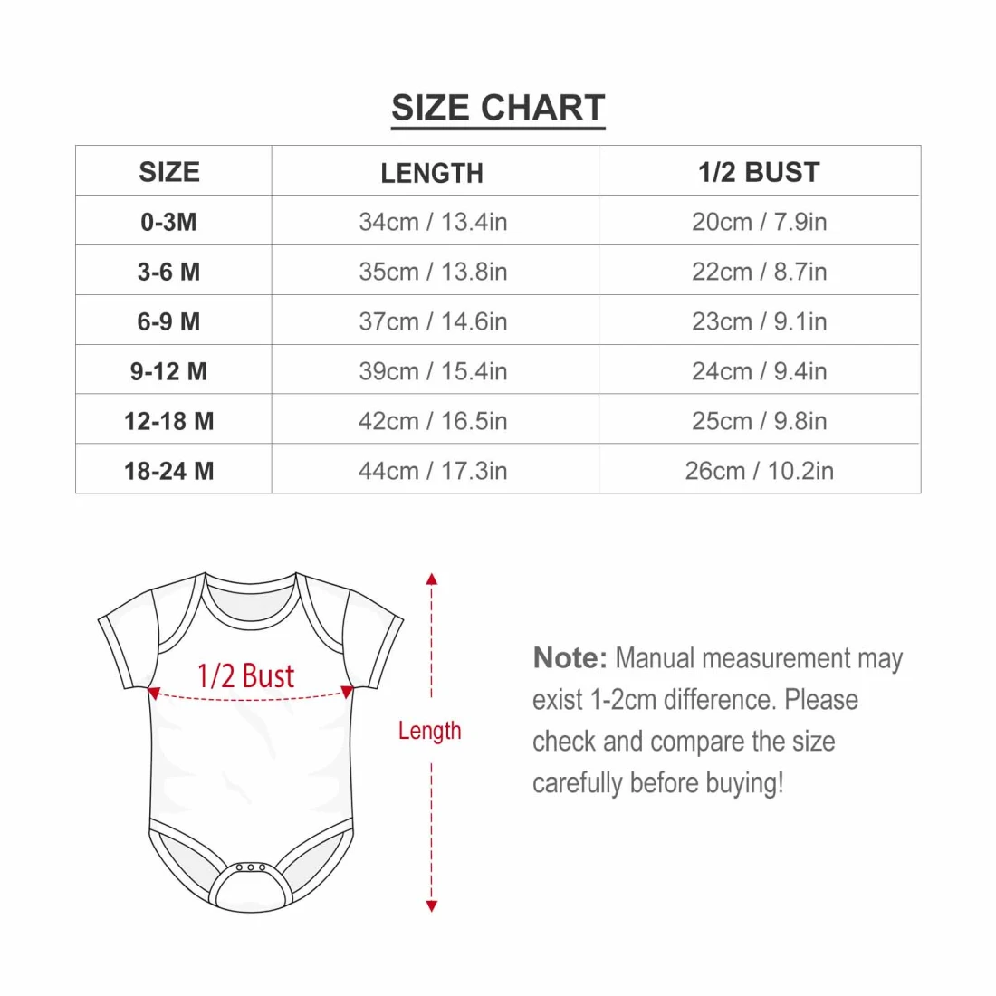 All Over Print Climbing Suit size chart
