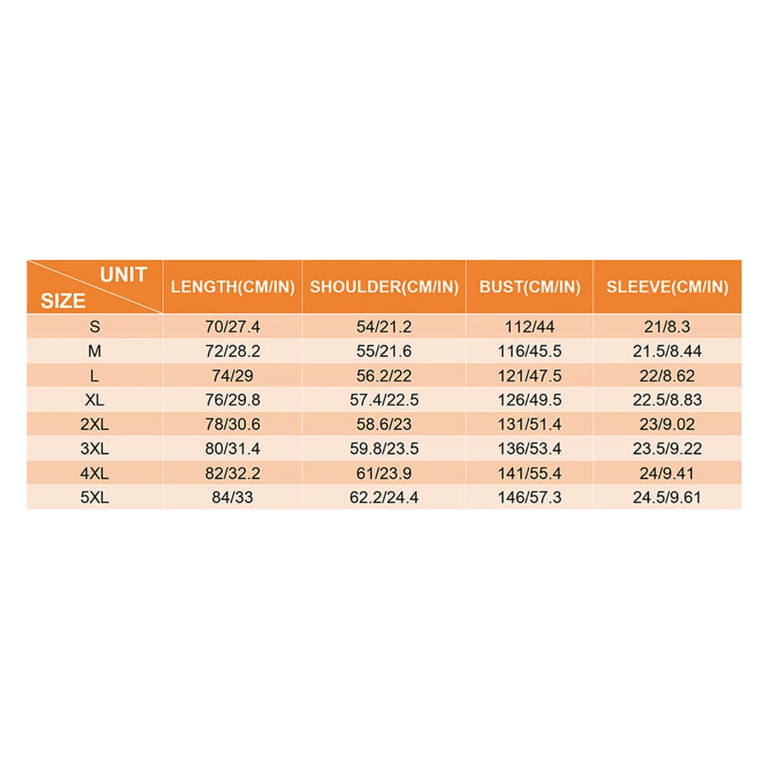 Plus Size Drop Shoulder T-Shirt size chart