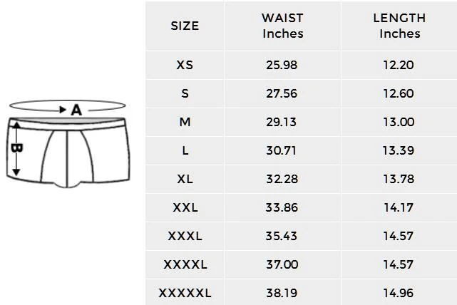 Men's All-Over Print Boxer Briefs (Model L10) size chart