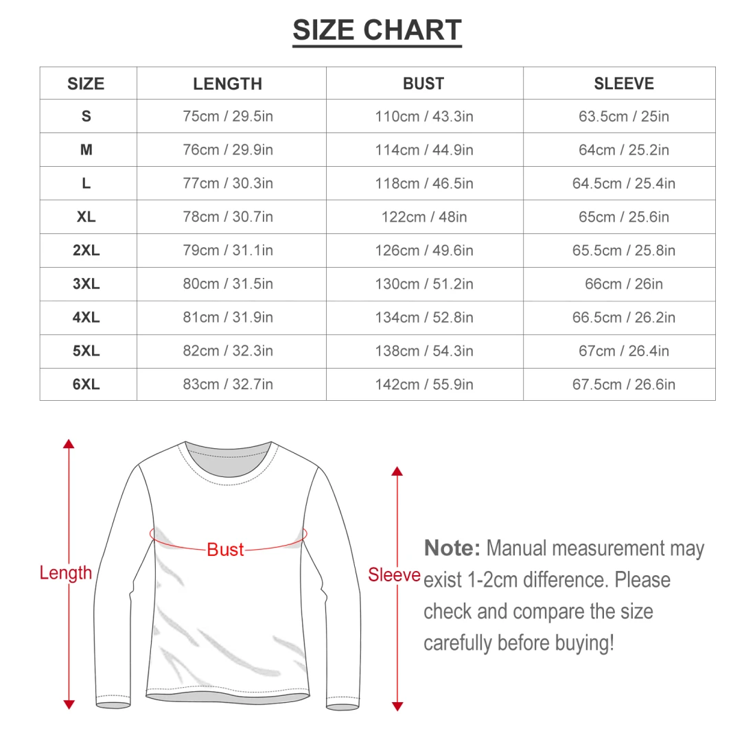 Soft Men's Pajama Set ITZ size chart