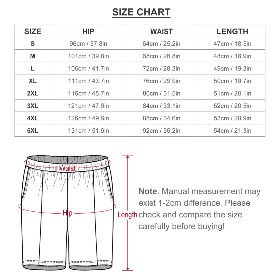 Zip-Up Polo Set RTZ size chart 2