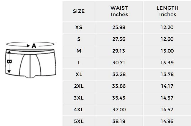 Men's All Over Print Boxer Briefs (Model L10)(New) size chart