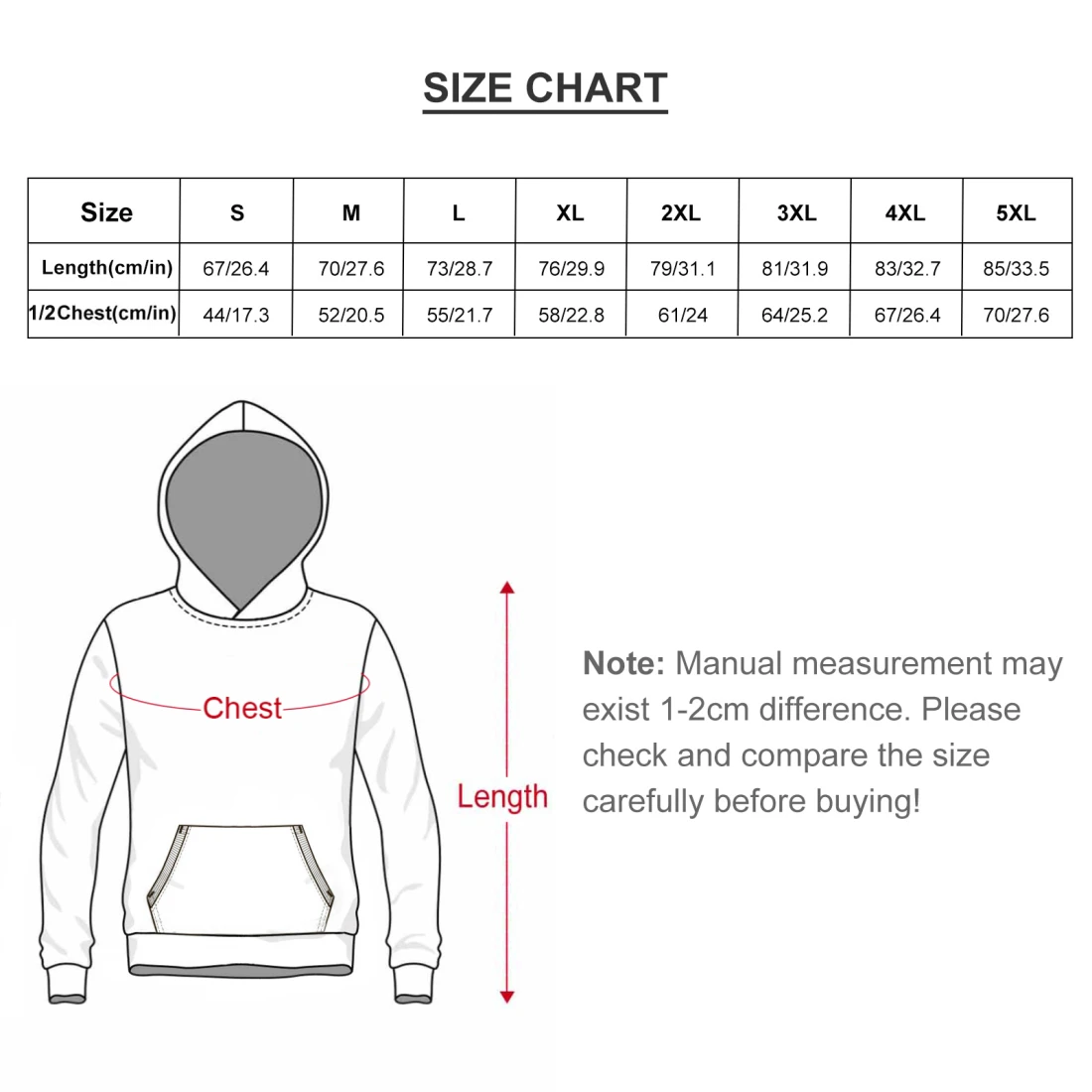 Personalized Sportswears: Men's Cotton Feel All-Over Print Tracksuit size chart