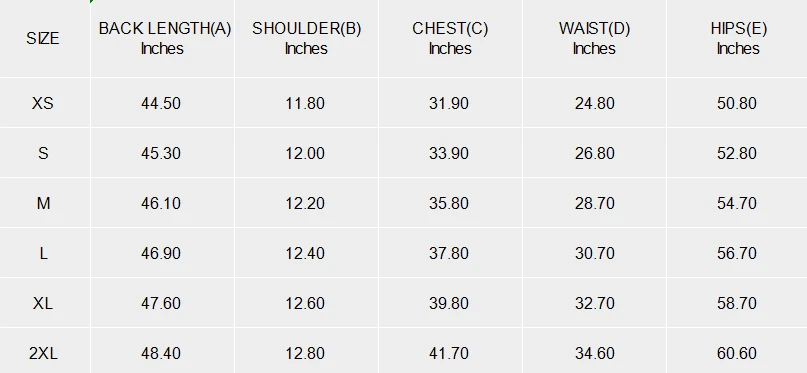 Personalized Dresses: Women's V-Neck High-Low Hem Dress size chart