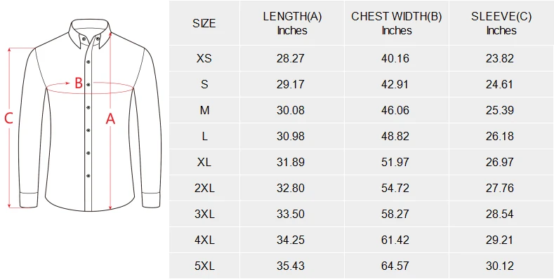 Personalized long sleeve shirts for him with all over print size chart