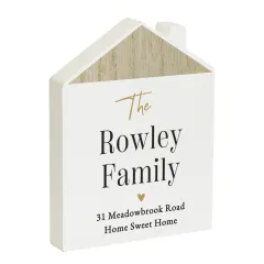 Personalised Black and Gold Wooden House Ornament, Custom Happily Ever After New Home Gift thumbnail 5