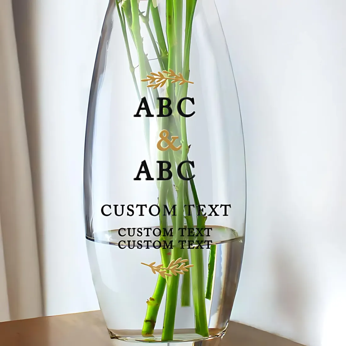 Personalised Couples Bullet Vase, Custom Mr and Mrs Glass Wedding Flower Vase Gift — photo 2