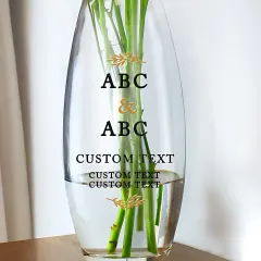 Personalised Couples Bullet Vase, Custom Mr and Mrs Glass Wedding Flower Vase Gift thumbnail 2