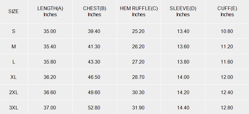 Personalized Dresses for Women: Ruffle Hem Crew Neck Dress size chart