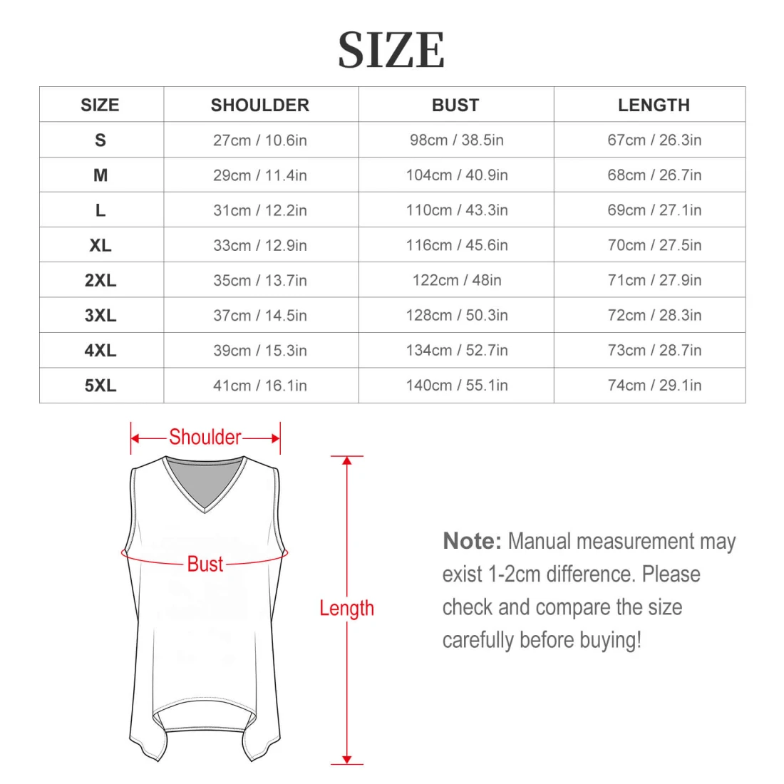 Personalized Two Piece Sets: Sleeveless Top and Wide-Leg Pants size chart
