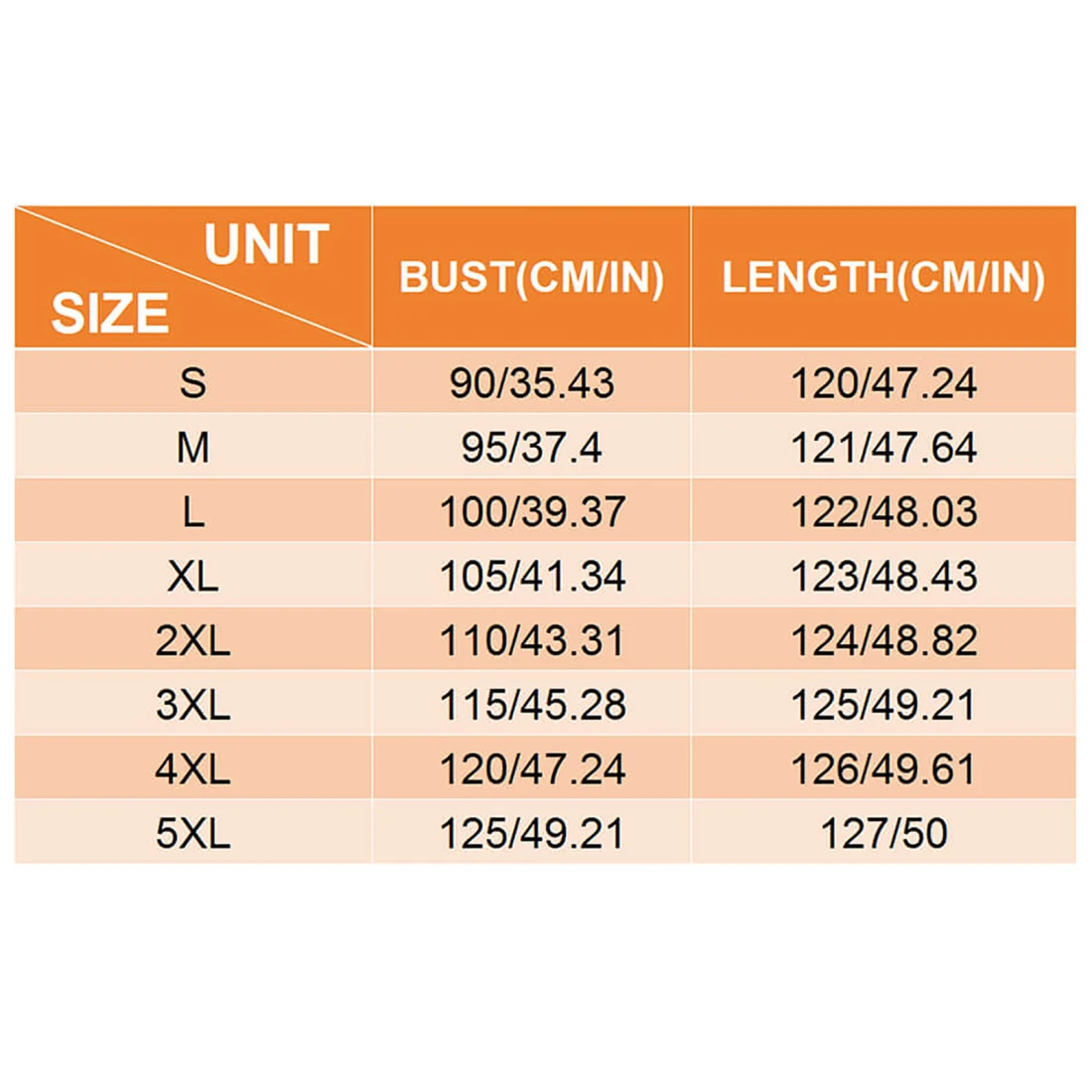 Personalized Sleeveless High Low Dress with Your Custom Design size chart