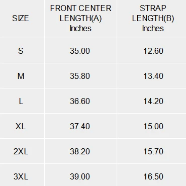 High Waist Suspender Dress with Custom All Over Print size chart