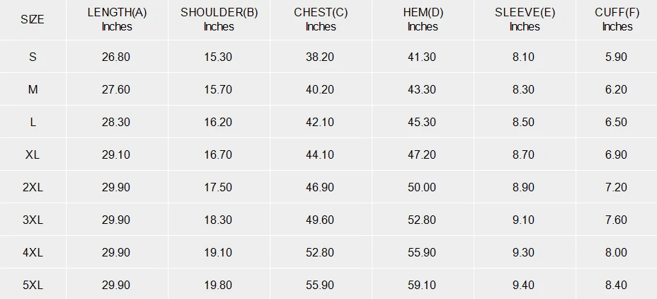 Personalized V Neck Shirts for Women With Pockets size chart