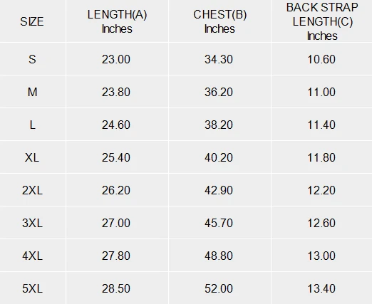Personalized Tank Tops for Women With V-Neck and Metal Rings size chart