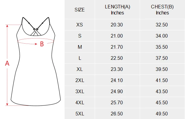 Cross Back Pocket Sport Dress with Custom Design size chart