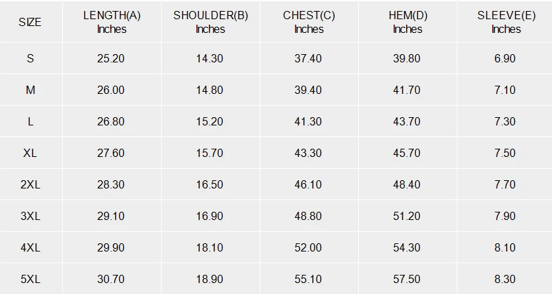 Asymmetrical Neckline Shirt for Women With Custom Design size chart