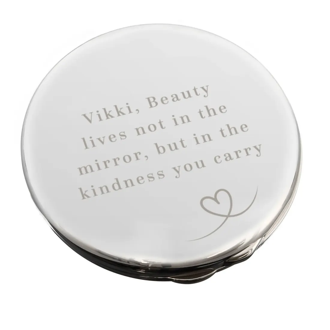 Custom Heart Round Compact Mirror, Engraved Pocket Mirror Gift for Mum or Mom — photo 5