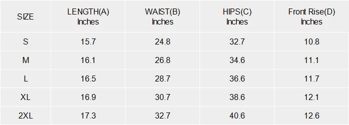 Personalized Skater Skirt with Inner Shorts for Women size chart