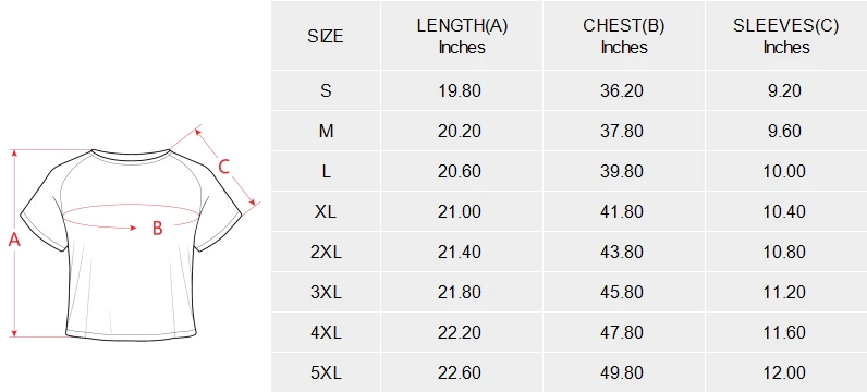 Back Slit Active Crop Tops With Your Custom Design size chart