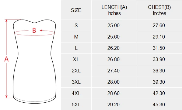 Personalized Off Shoulder Dress for Women with Your Custom Design size chart