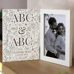 Personalised Wedding Wooden Hinged 6x4 Photo Frame, Custom Mr and Mrs Picture Frame Gift thumbnail 2