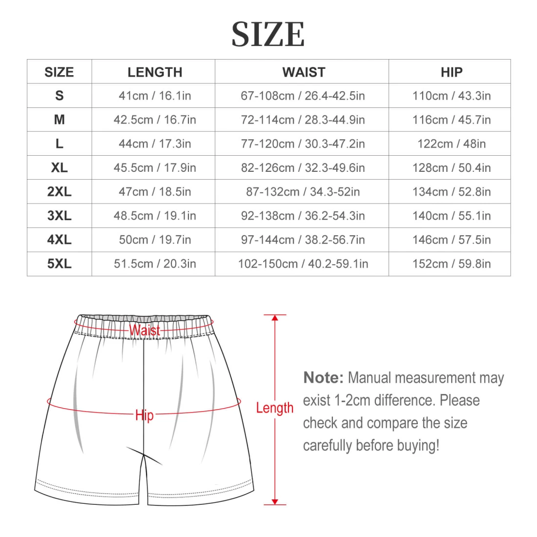 Personalized Pajama Sets for Women with Custom Design size chart 2