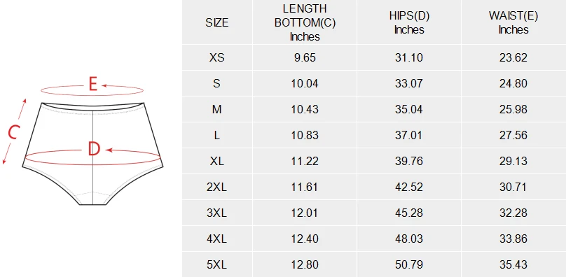 Personalized Pajama Shorts for Women, Custom Design size chart