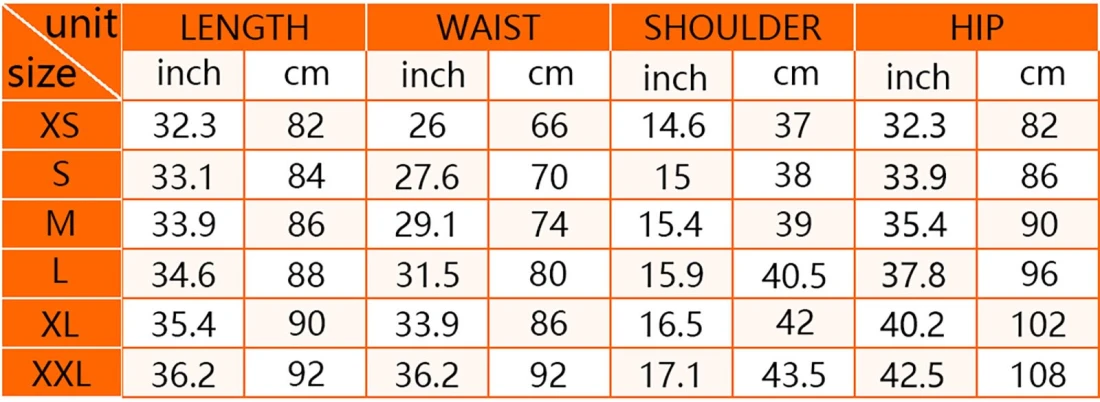 Polo Sleeveless Zip Up Dress for Women With Custom Design size chart
