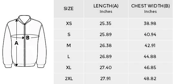 Horizontal Stripes Jacket for Her, Personalized With Your Design size chart