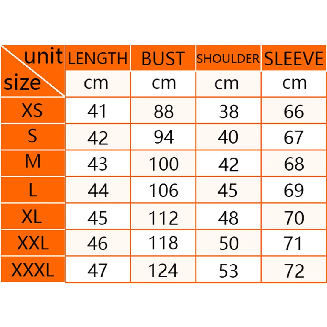 All Over Print Cropped Hoodie for Her With Your Custom Design size chart