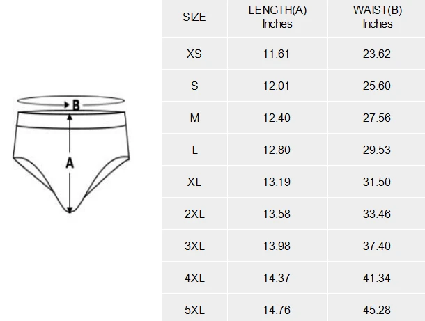 personalized bikini bottom with your custom design size chart