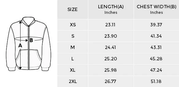 Personalized Jacket for Her: Women's All Over Print Casual Jacket size chart