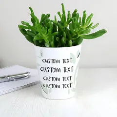 Personalised Ceramic Plant Pot, Funny Pun Botanical Desk Decor, Grandad Birthday Gift thumbnail 2