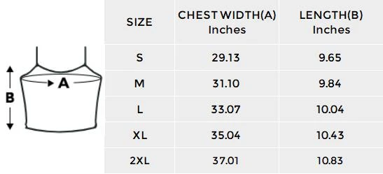 spaghetti strap crop top with your own custom design size chart
