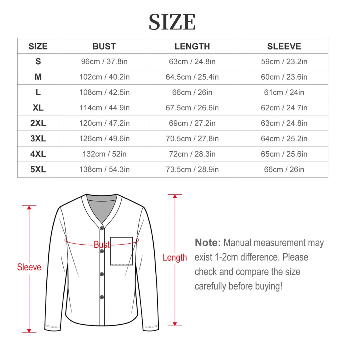 Personalized Pajama Sets: Women's V-Neck Long Sleeve Set size chart