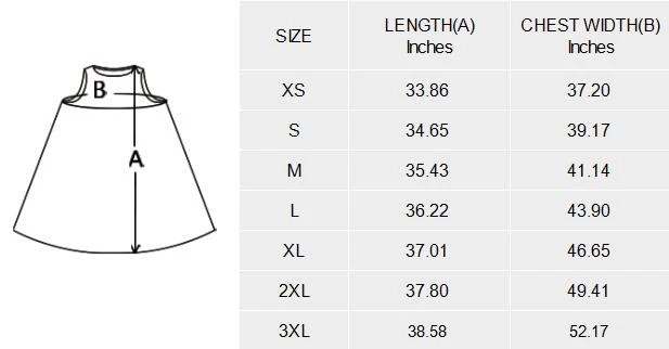 Personalized Sleeveless Tank Dress with Pockets size chart