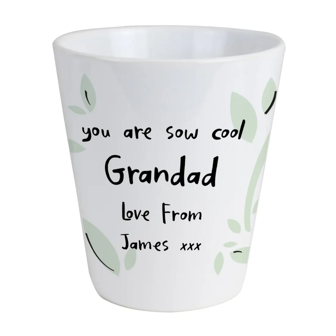 Personalised Ceramic Plant Pot, Funny Pun Botanical Desk Decor, Grandad Birthday Gift — photo 4