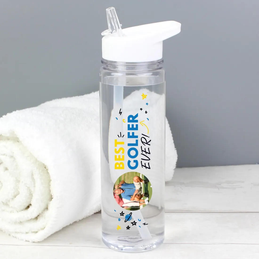 Personalized Grandad Photo Water Bottle, Custom Text Drinks Flask — photo 4