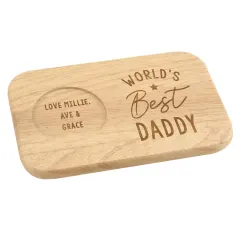 Personalized Wooden Tea and Biscuit Tray, Worlds Dad Gift, Serving Platter thumbnail 6