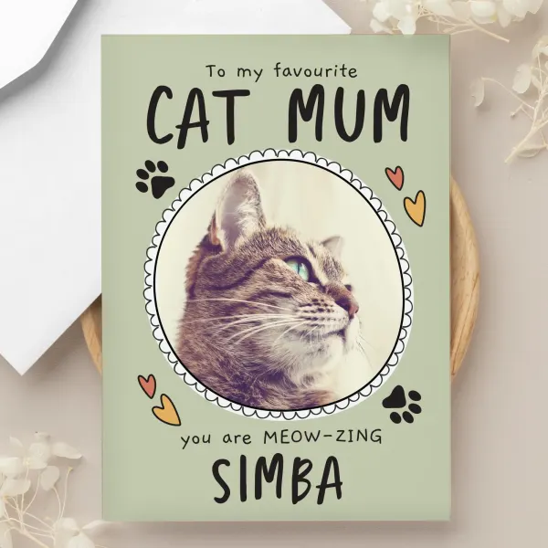 Personalised Photo Card, Custom Pet Family, Cat Dad Gift, Father’s Day (Photo Upload)