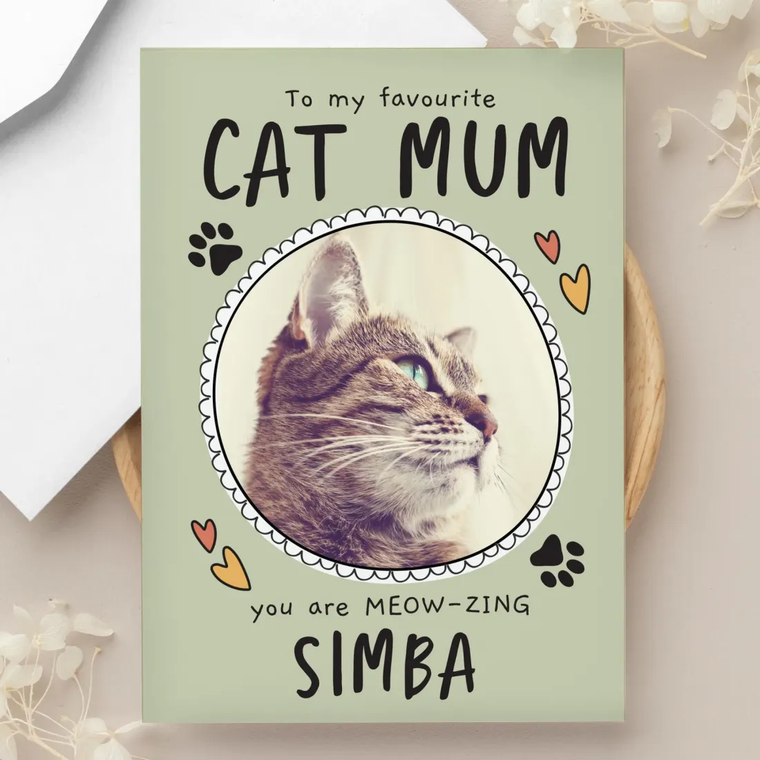 Personalised Photo Card, Custom Pet Family, Cat Dad Gift, Father’s Day (Photo Upload)