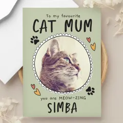 Personalised Photo Card, Custom Pet Family, Cat Dad Gift, Father’s Day (Photo Upload) thumbnail 1